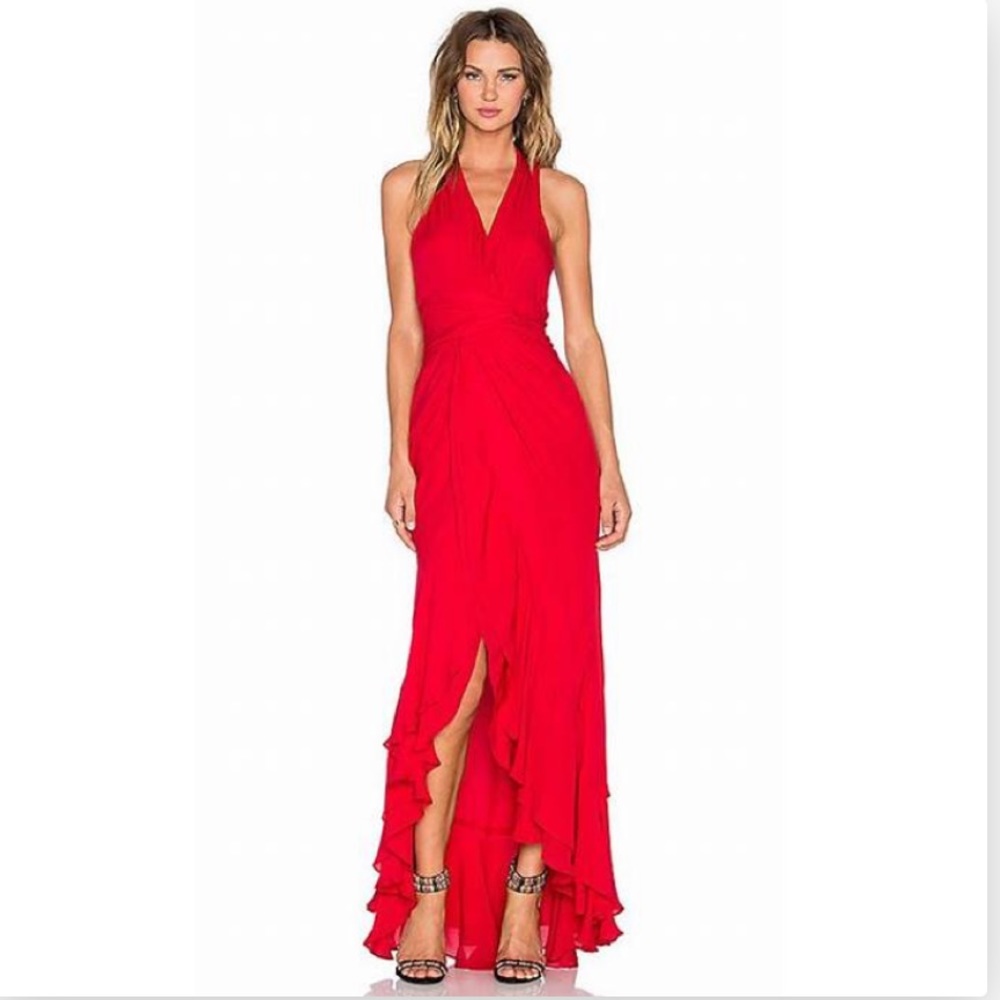 NWT PARKER Century High Low Red Dress Size 6